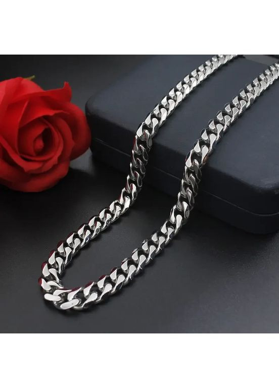 Колір Срібний ланцюжок чоловічий на шию 50 см/8 мм, Ланцюг на шию чоловічий AAA (358935418)