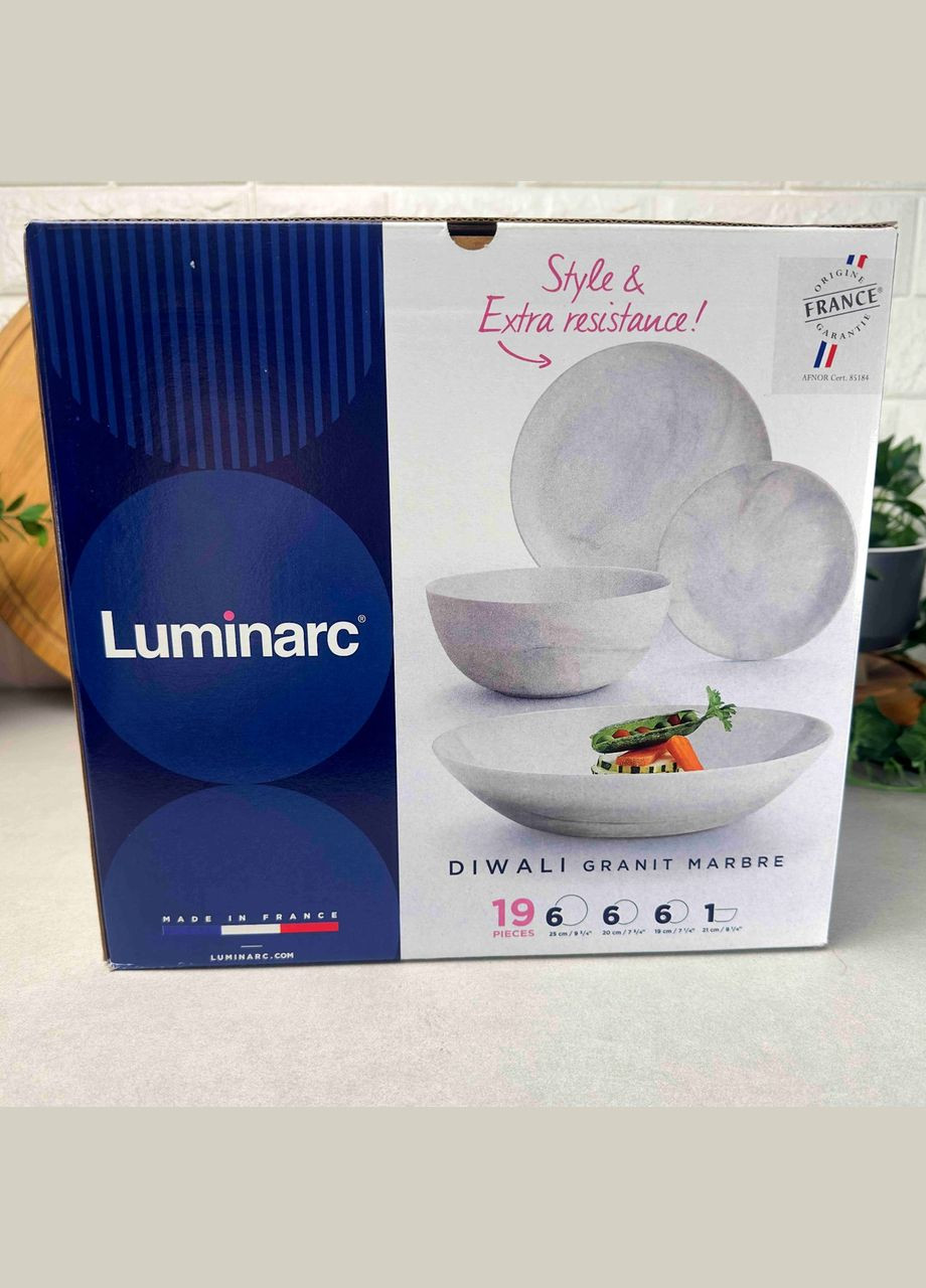Гранітний столовий набір Diwali Marble Granit 19 предметів (q0217) Luminarc (303137989)