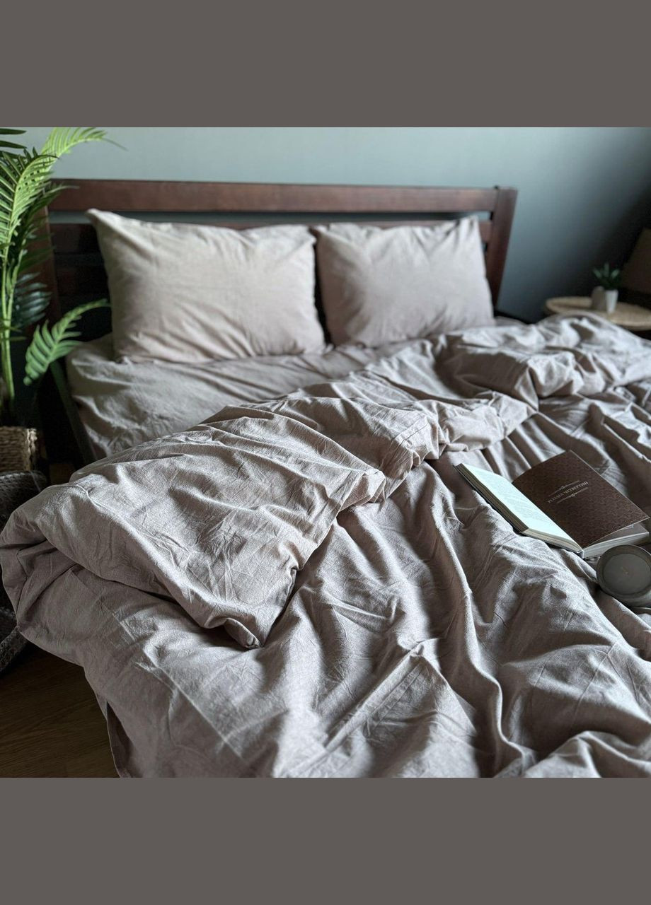 Хлопковое постельное белье Двуспальный 180х215 наволочка 70х70 2шт Беж (П4-post-var-bavovna-002-02) No Brand (316230787)