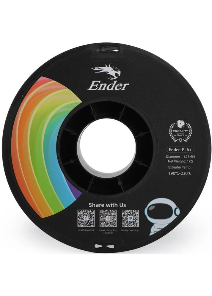 Пластик для 3D принтера PLA Plus 1кг 1.75мм Black (3301010306) Creality (331012478)