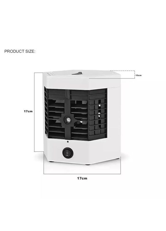 Портативний міні кондиціонер 10Вт Air Ultra PRO 3в1 з функцією зволоження та охолодження Білий/Чорний Arctic (351361339)