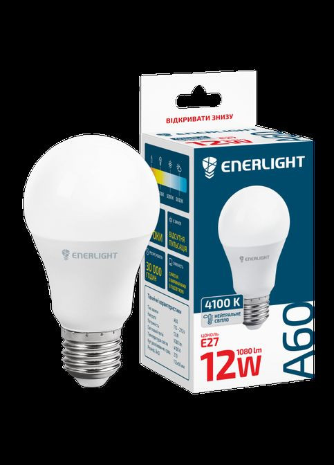 Светодиодная лампа A60 12Вт 4100K E27 Enerlight (333034464)