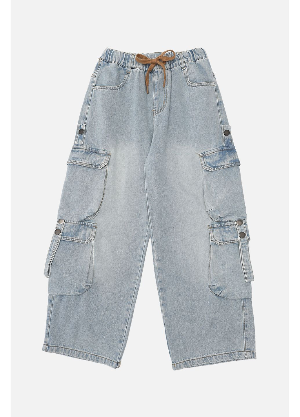 Голубые демисезонные джинсы relax для девочки цвет голубой cb-00269743 No Brand