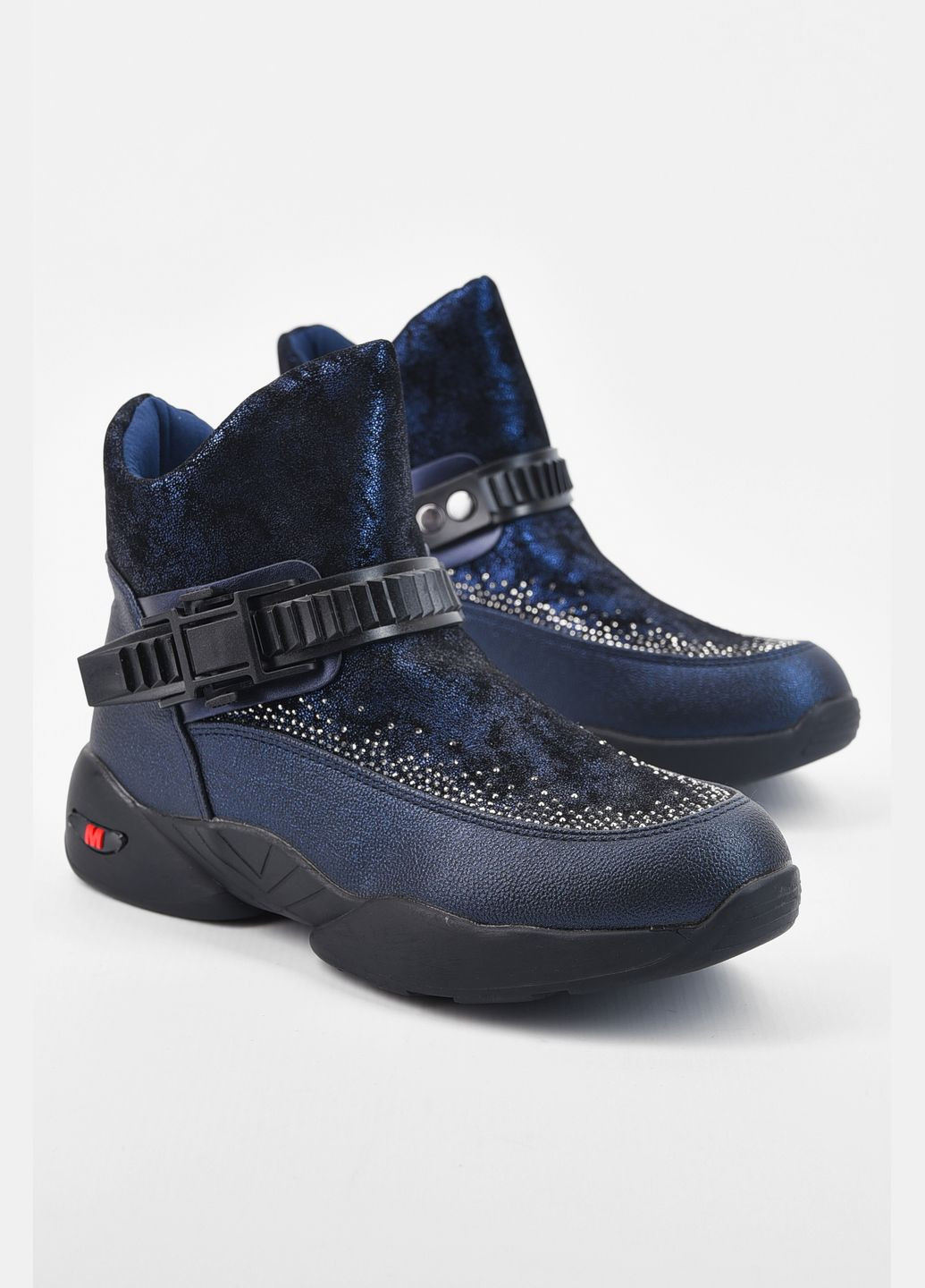 Синие кэжуал осенние ботинки детские демисезон синего цвета Let's Shop