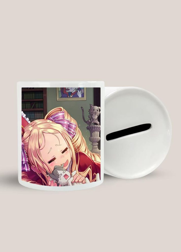 Копилка, копилка для денег Аниме Жизнь в альтернативном мире с нуля #0008 белая керамическая No Brand (315046969)