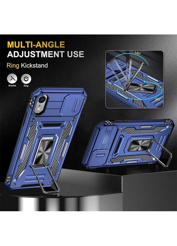 Ударостійкий чохол Camshield Army кільце для Apple iPhone XR (6.1") Синій Epik (372499543)