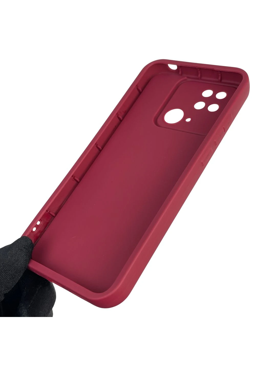 Чохол силіконовий оригінальний Soft Touch з 3D принтом милий ведмедик для Redmi 10C бордовий (Повний захист камери) Xiaomi (379314929)