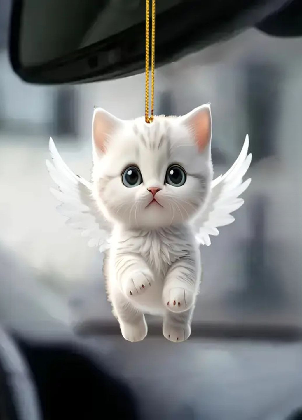 Брелок-подвеска "Котенок с крылышками" для сумки или в авто No Brand (317249850)