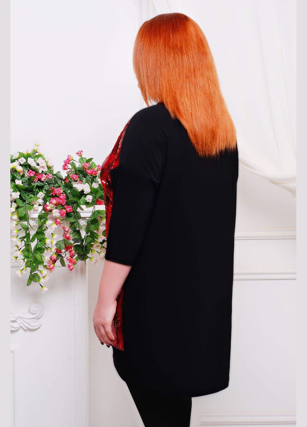 Туника с пайетками ГЛАМУР красная 50 Tatiana (347580370)