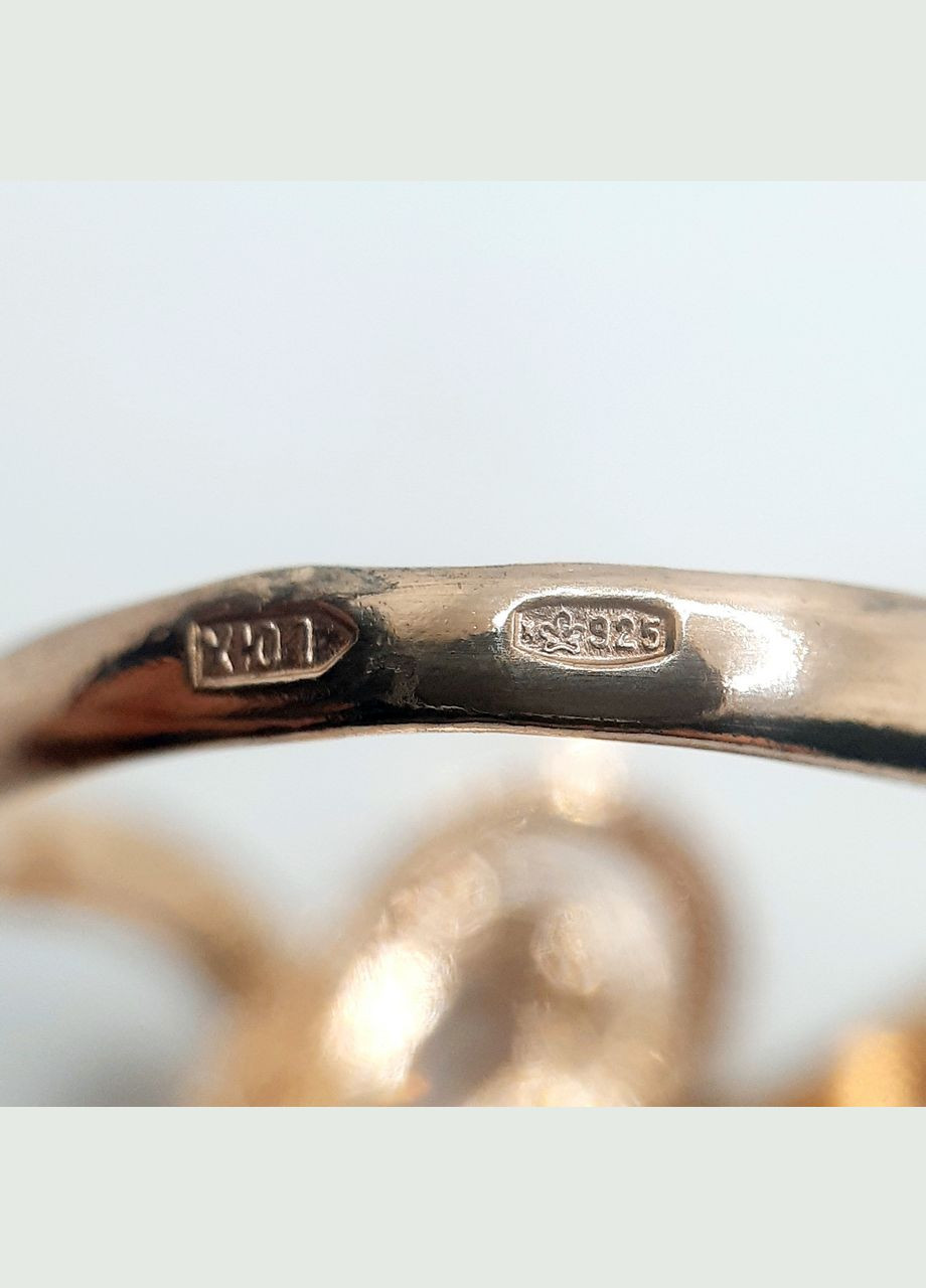 Кольцо серебро позолоченное 925° 3,10г. цветок () Харківський ювелірний завод 01101211 (305583059)