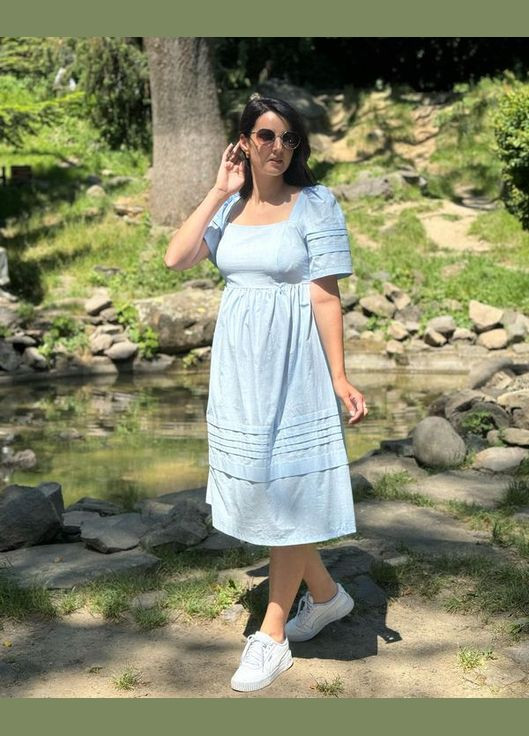 Блакитна літне плаття для вагітних та годуючих мам No Brand