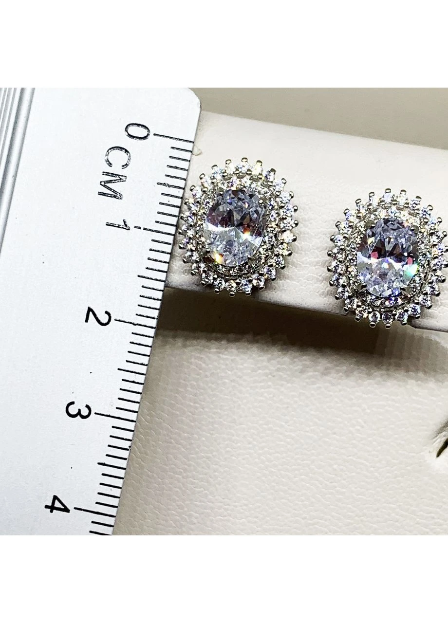 Сережки срібні з кубічним цирконієм 5,5 г No Brand (382675933)