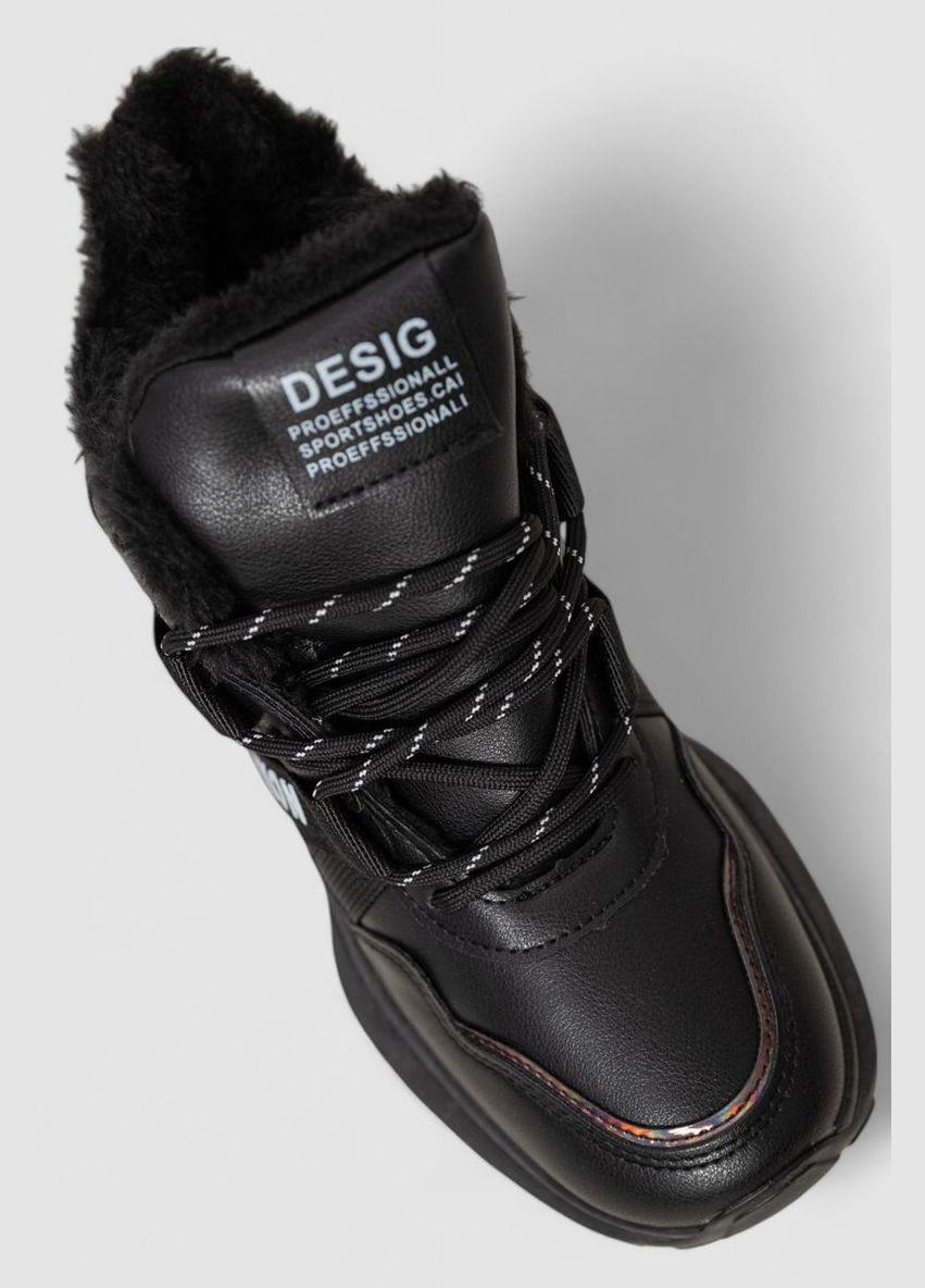 Кросівки жіночі на хутрі, колір чорний, 243R118-7 Ager чорні всесезони (313290296)