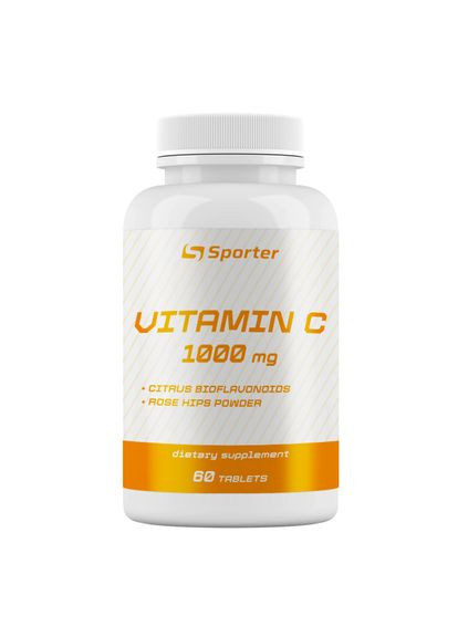 Вітамін С з шипшиною та біофлавоноїдами C 1000mg + Bioflavonoids + Rose hips 60 таб Sporter (296470671)