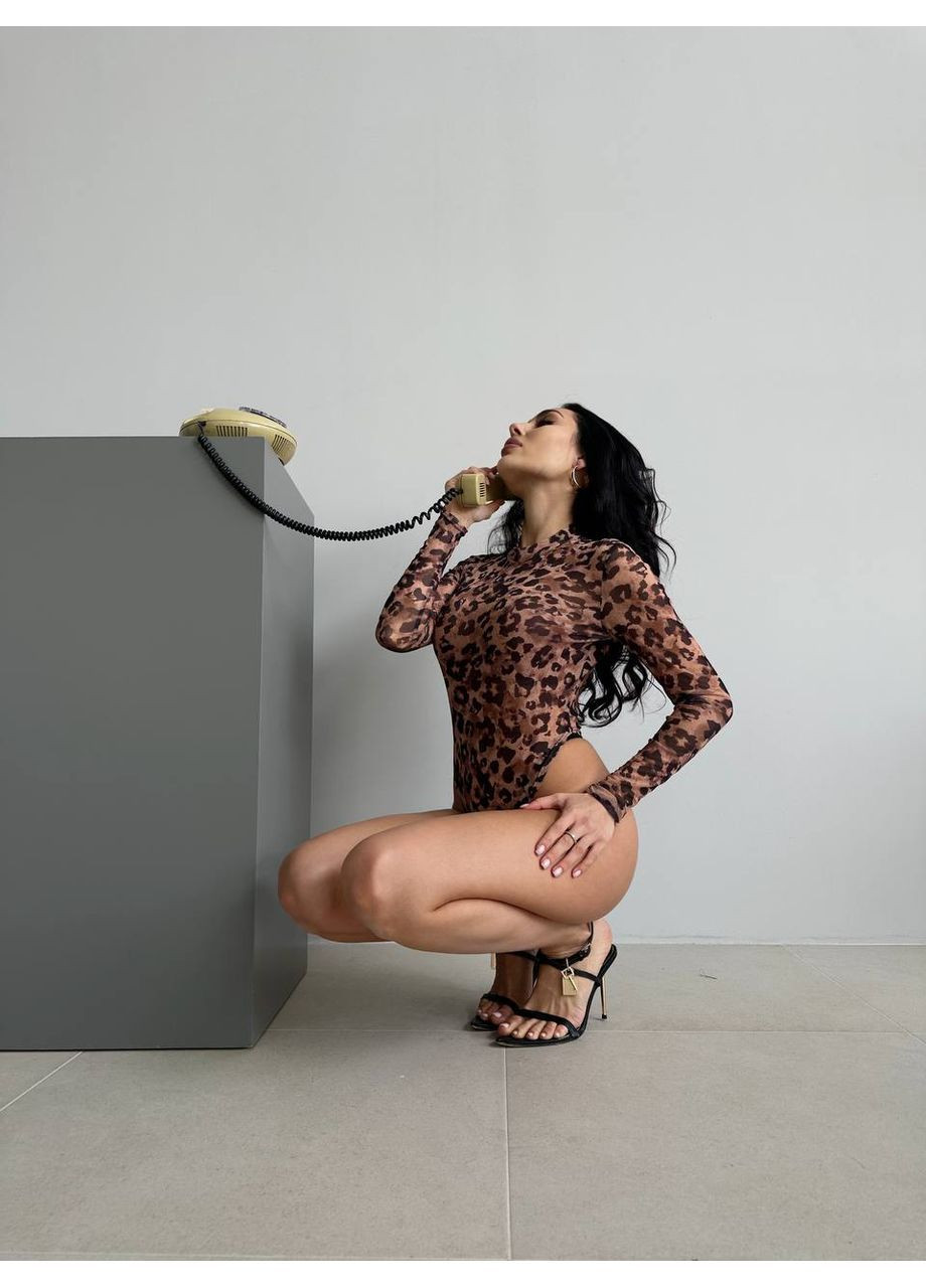 Женское прозрачное боди из сетки на кнопках No Brand Г1469-1115/1 (363839567)