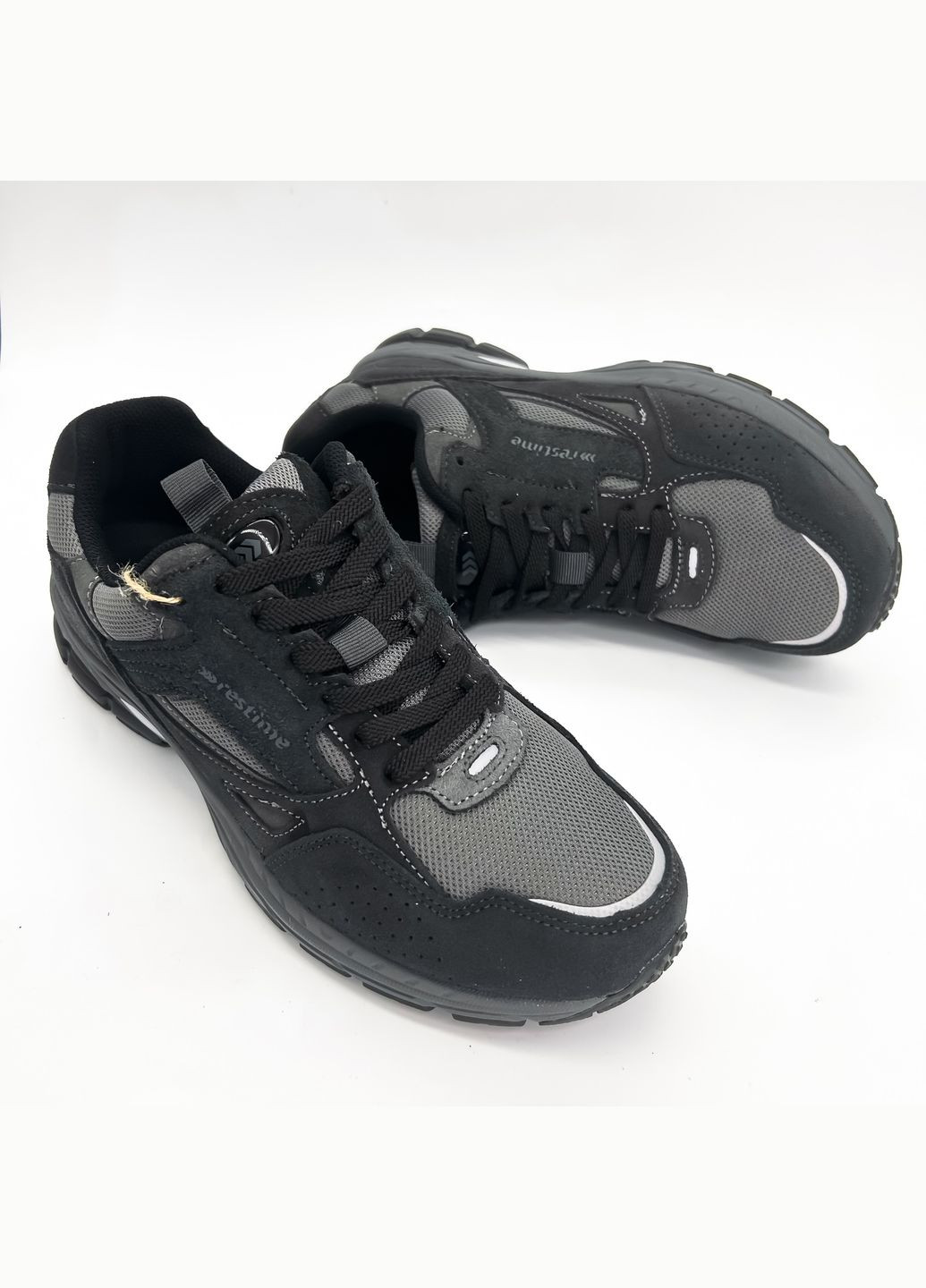 Черные кроссовки (р) текстиль/замша 0-2-2-hmb-24068 Restime