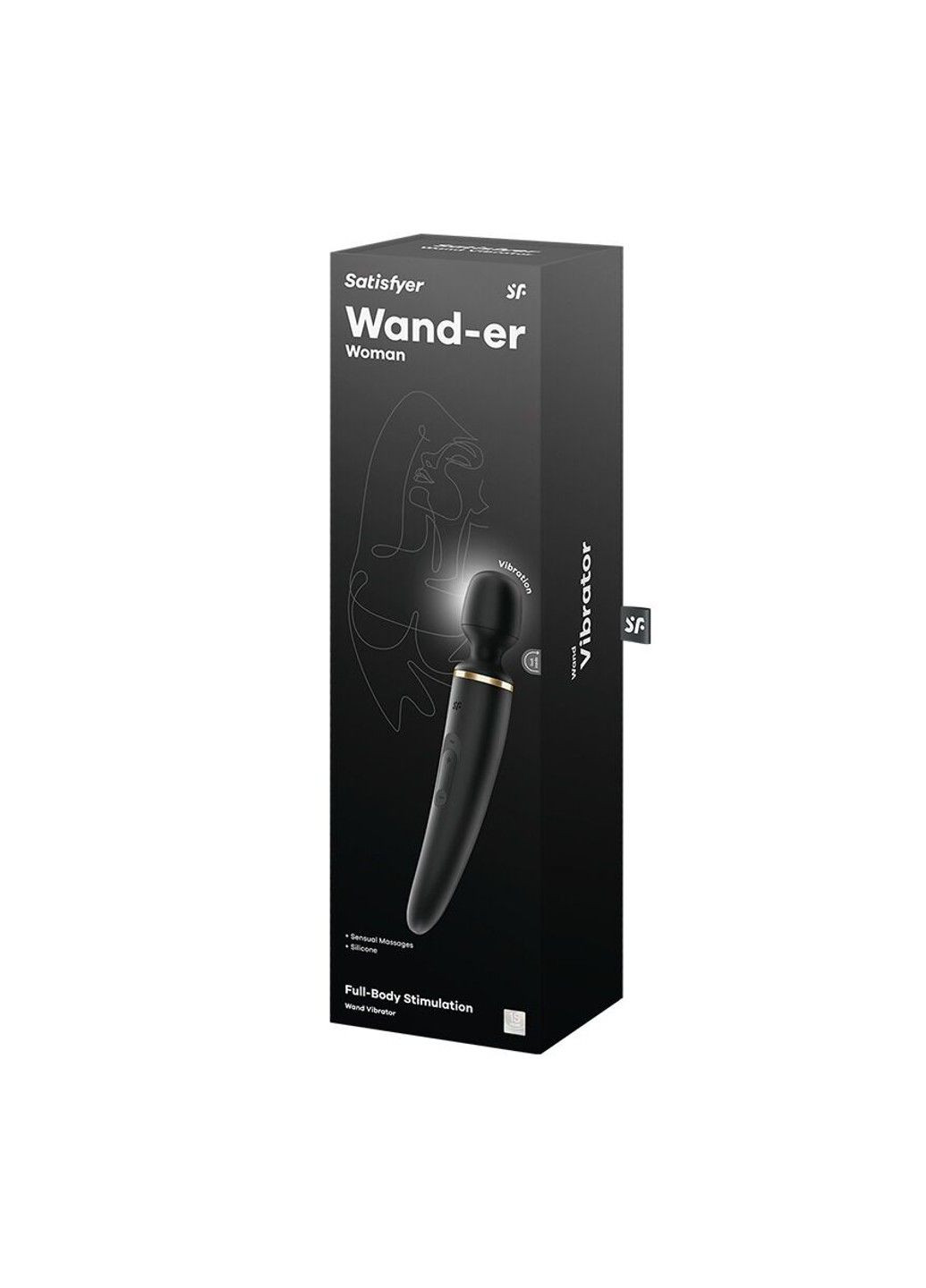 Вібромасажер Wand-er Woman (Black/Gold), водонепроникний, потужний, розмір XXL Satisfyer (339866023)