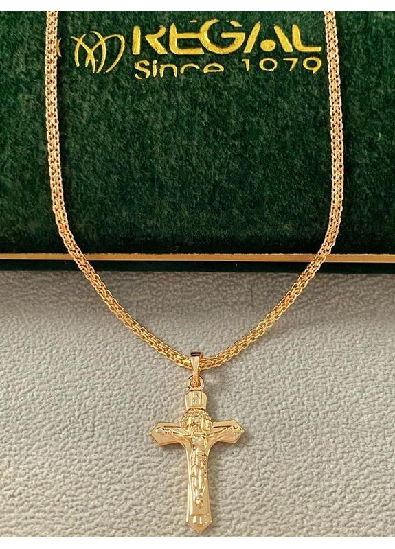 Позолоченная Цепочка 60см + Крестик. Позолота No Brand (358939813)