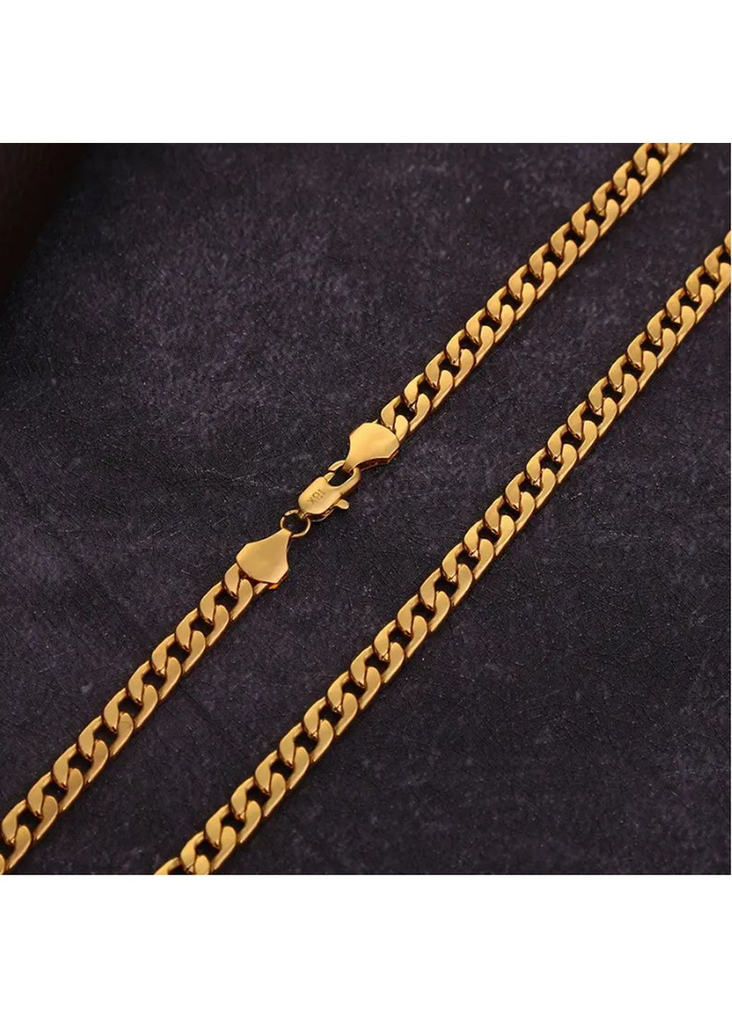 Чоловічий ланцюг золотий (колір) 55 см 6 мм, Чоловічий ланцюг на шию золотого кольору Ц-4 Mira (289870001)