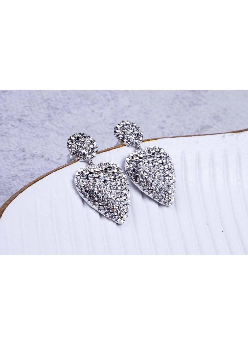 Женские серьги в виде сердца с камнями Fashion Jewelry боксерки (393799746)