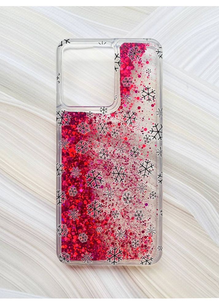 Чехол с плавающими блестками для Xiaomi Redmi 13C / Poco C65 Фон Снежинки (принт 204) CASE CONTROL (362967832)
