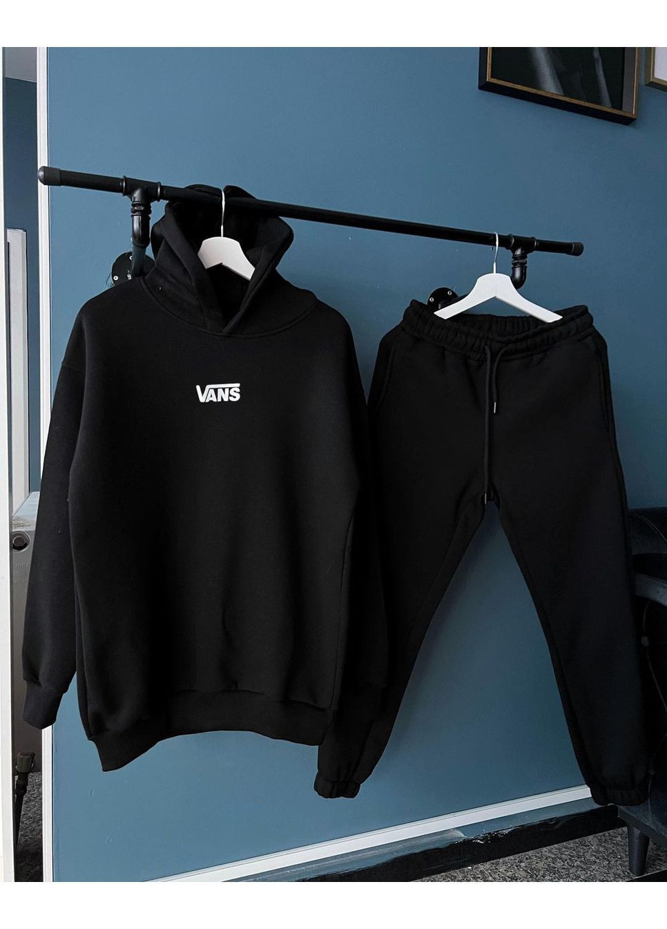 Стильный мужской спортивный костюм зимний оверсайз Vans черный No Brand (372464151)