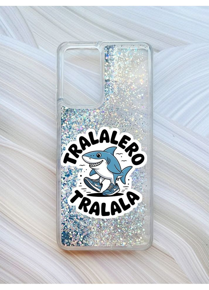 Чохол з плаваючими срібними блискітками на Xiaomi Redmi Note 10 Pro/10 Pro Max Акула Тралалеро Тралала (принт 416) Creative (361112424)