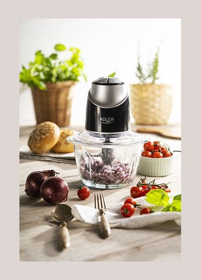 Чоппер, подрібнювач продуктів зі скляною чашою AD 4082 (550 Вт, 4 леза, 1.2 л чаша) Adler (311196571)