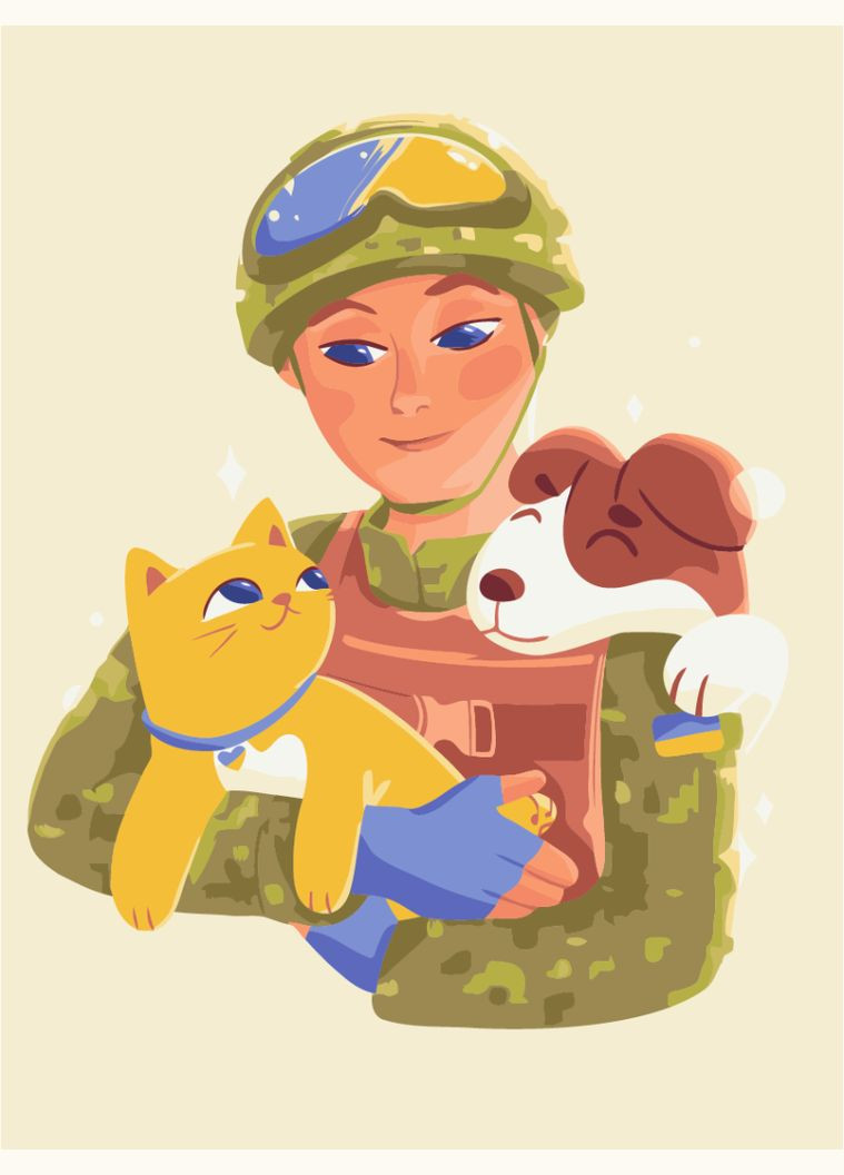 Картина за номерами українська тематика В надійних руках ©Олена Майхрич 40х50 Патріотична BS53158 Brushme (308988889)