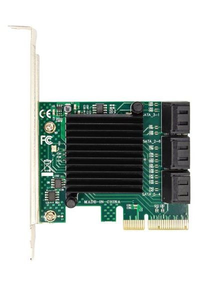 Контролер PCI-E x4 to 6 x Sata III, ASM1062+ASM1092 (ECF-PCIEto6SATAIII001.LP) Frime (339081039)