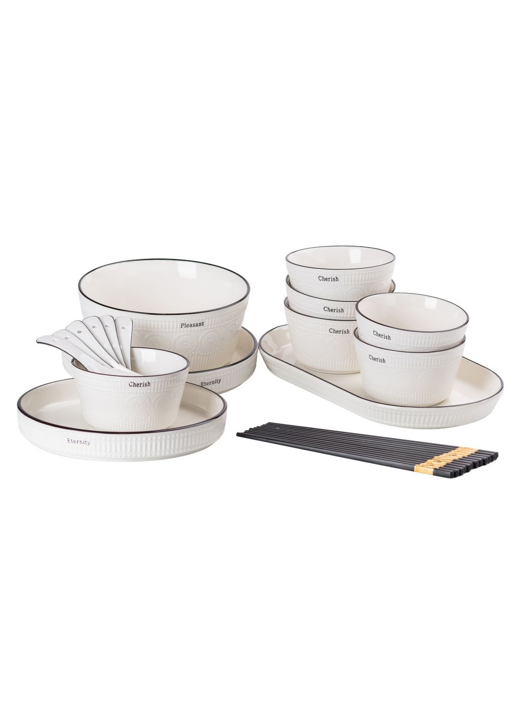 Сервіз для суші та азіатської кухні на 6 персон порцеляновий Yiwu (323487004)