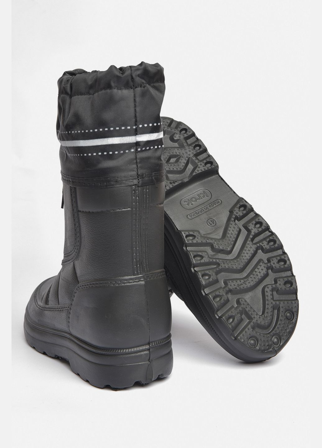 Сапоги мужские пена с искуственным мехом черного цвета Let's Shop (302661211)