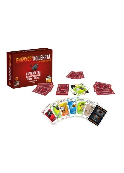 Настольная игра Взрывные котята: Оригинальное издание (Exploding Kittens: Original) (укр.) (EKIEK01UA) ROZUM Вибухові кошенята Оригінальне видання (Exploding K (367830740)