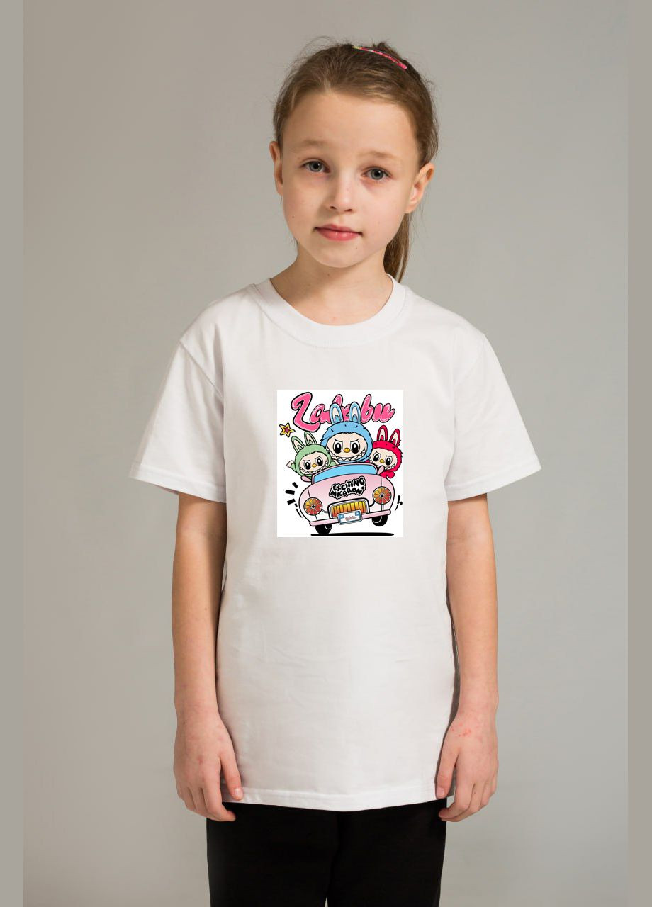 Біла демісезонна футболка дитяча біла labubu Malta