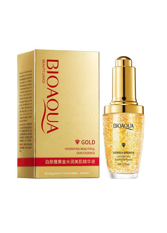 Сироватка для обличчя з частинками 24к золота і гіалуронової кислотою 24k Gold Skin Care 30млл Bioaqua (317169522)