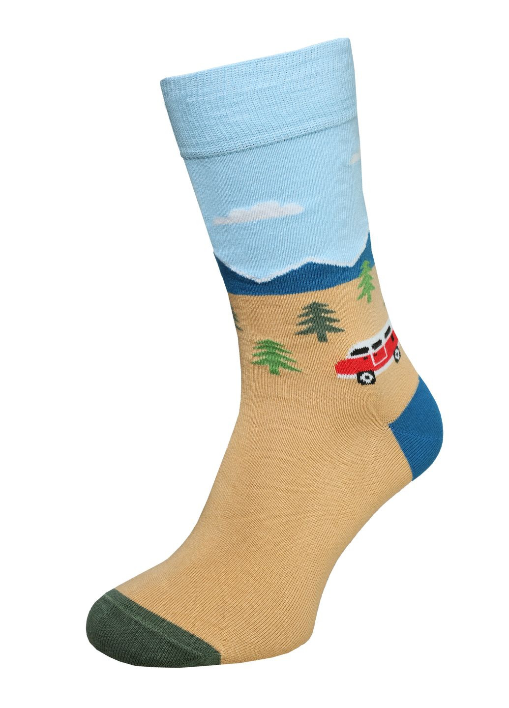 Бежевые носки мужские пейзаж. VividSocks (352501244)