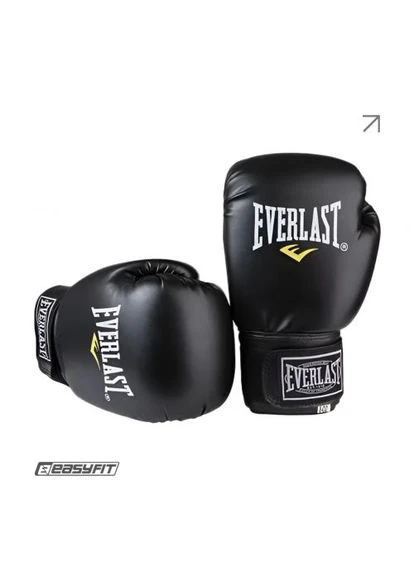 Боксерские перчатки Everlast 12 унций (12 oz) черные EasyFit (394051043)