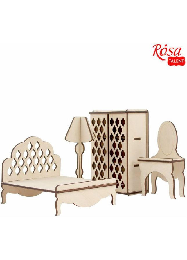 Набор кукольной мебели „Спальня“ 2 классик 4 предмета фанера Rosa Talent (362661691)