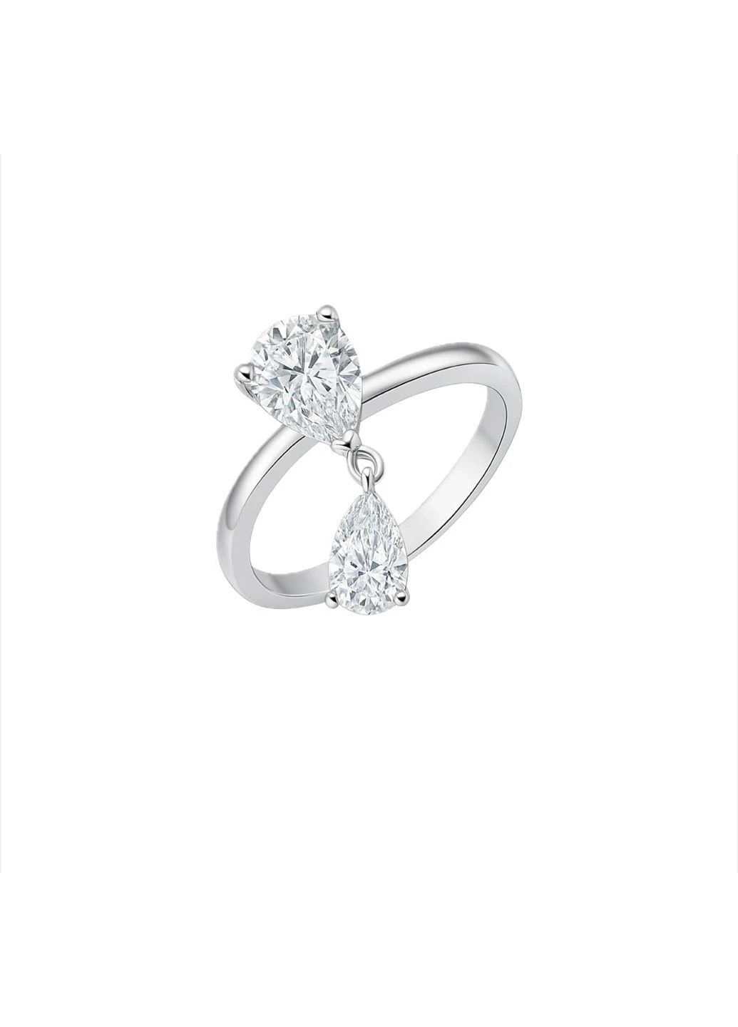 💍 Серебряное кольцо с кубическим цирконием, покрытое родием - классика, которая всегда в тренде Family Jewelry House (351897769)