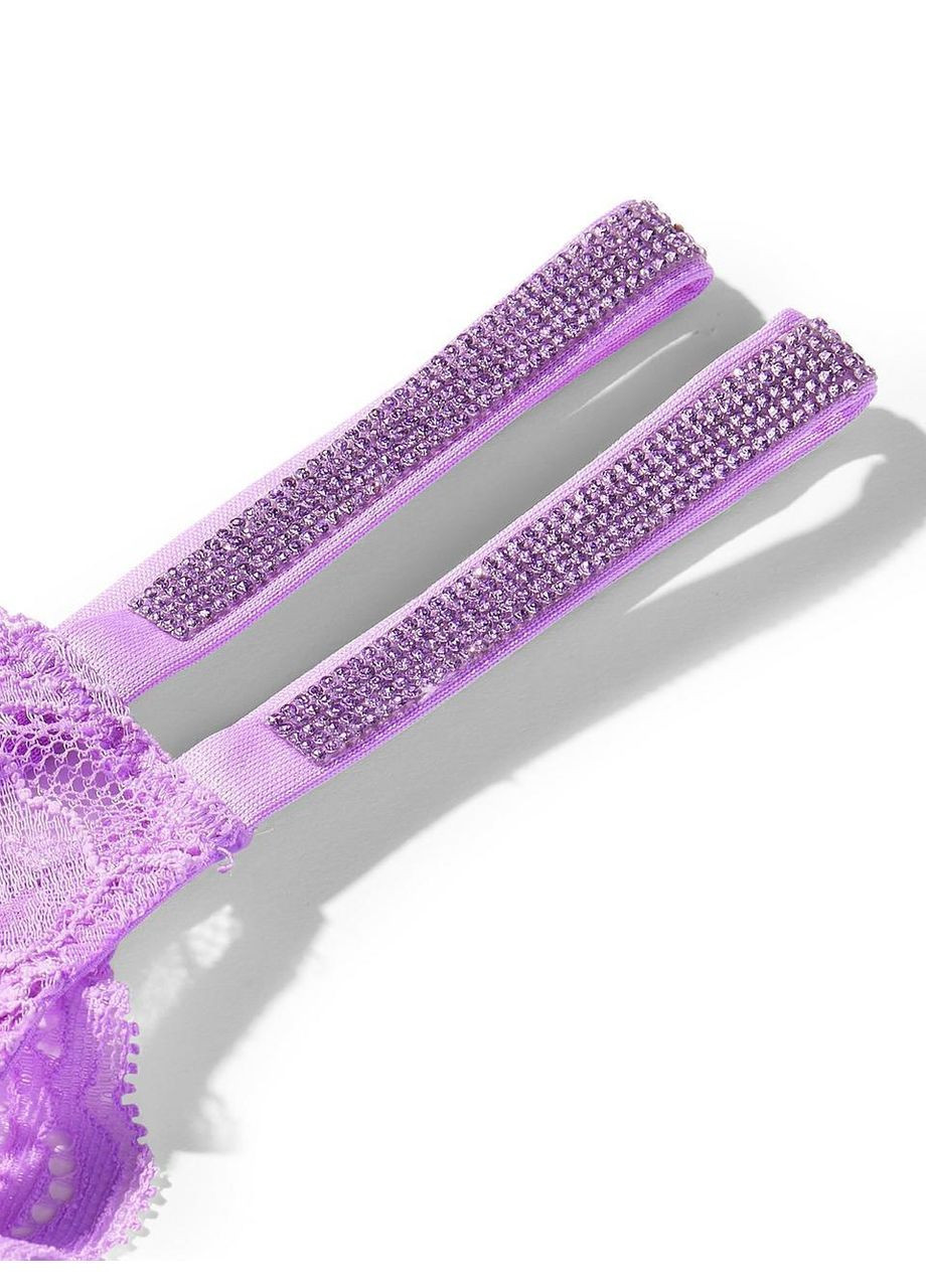 Жіночі трусики Double Shine Strap Lace Brazilian XS бузкові Victoria's Secret (290147389)