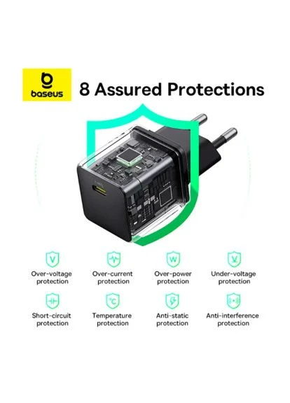 Зарядний пристрій Palm Fast Charger 1C 20W + Cable 1.0m Type-C 60W black (P10111602113-01) Baseus (396863440)