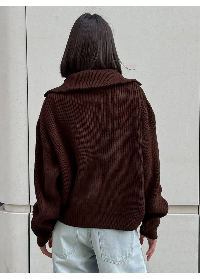 Оверсайз кофты с фактурной вязкой, молнией и воротником-стойкой — универсальный размер 42–48 (замеры в описании) DK/DL Мода без кордонів (362555820)