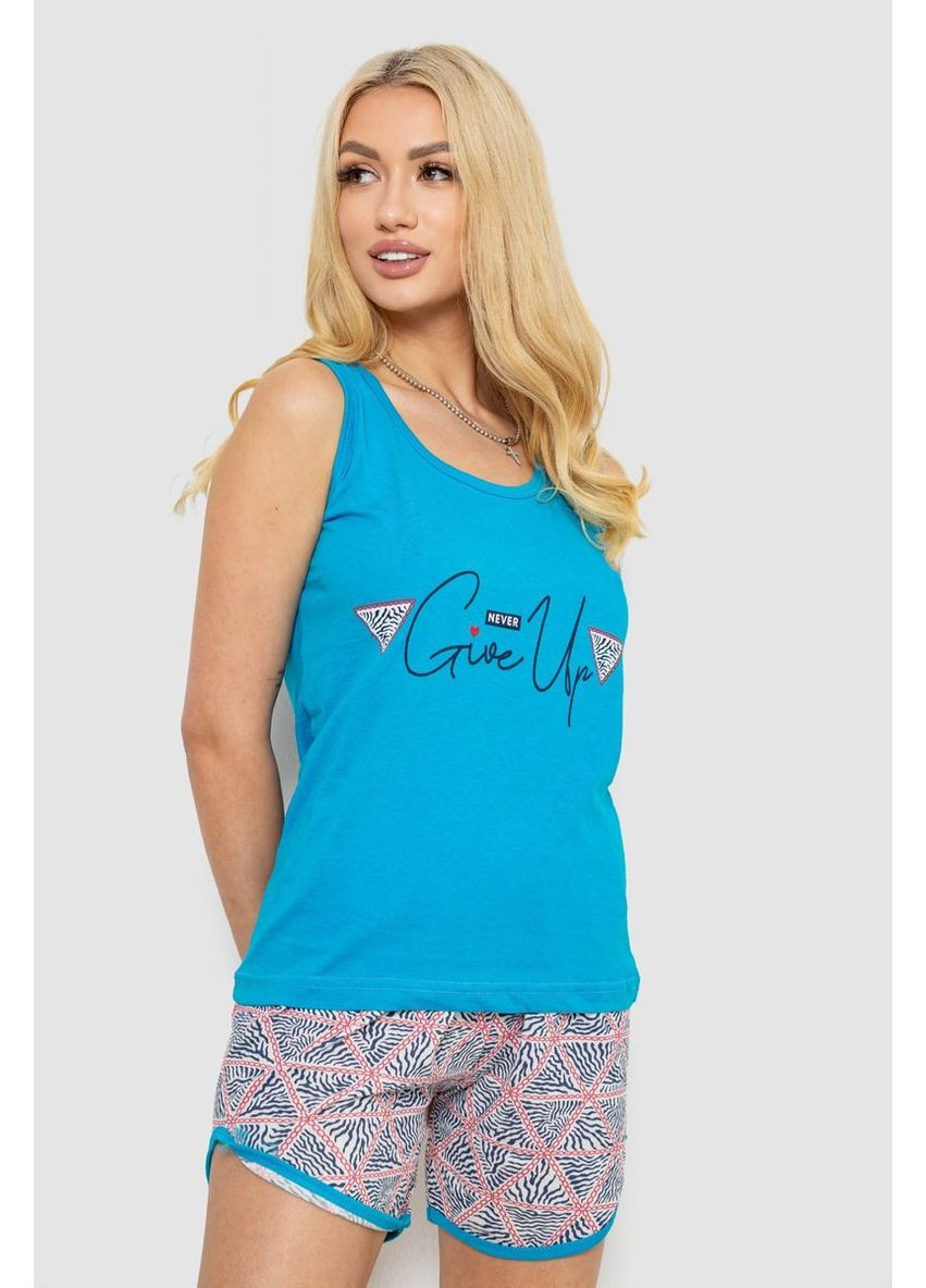 Блакитна всесезон піжама жіноча з принтом,, 243r2061 Good Night