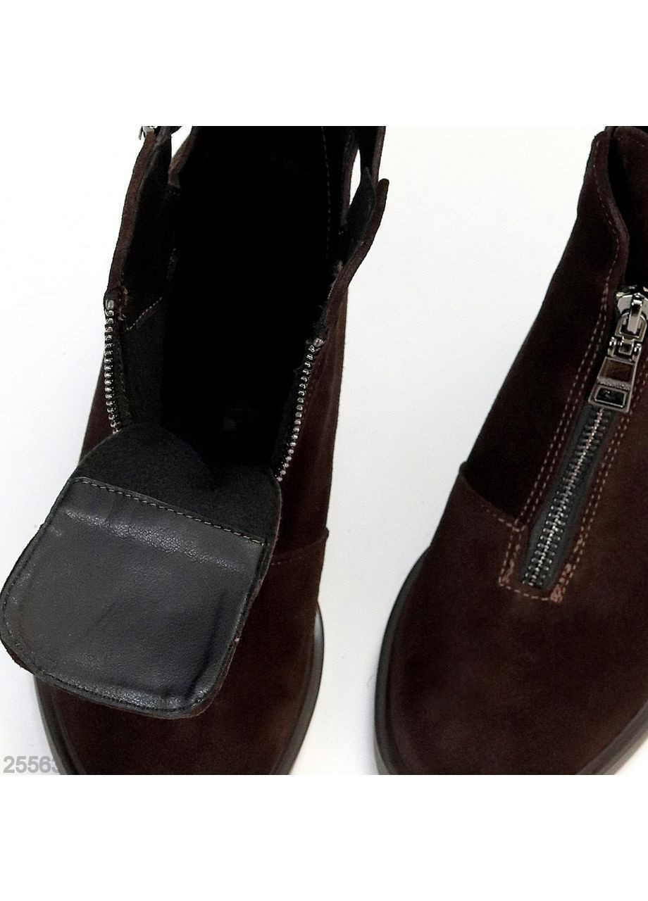 Темно-коричневые ботильоны деми шоколад No Brand