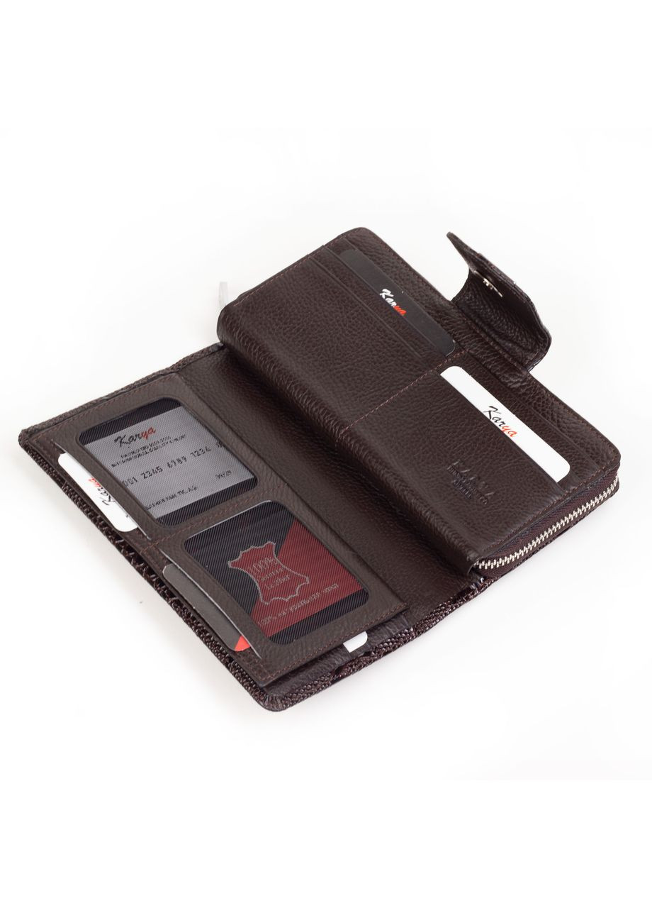 Жіночий гаманець шкіряний коричневий 1119-015 Karya (261481880)