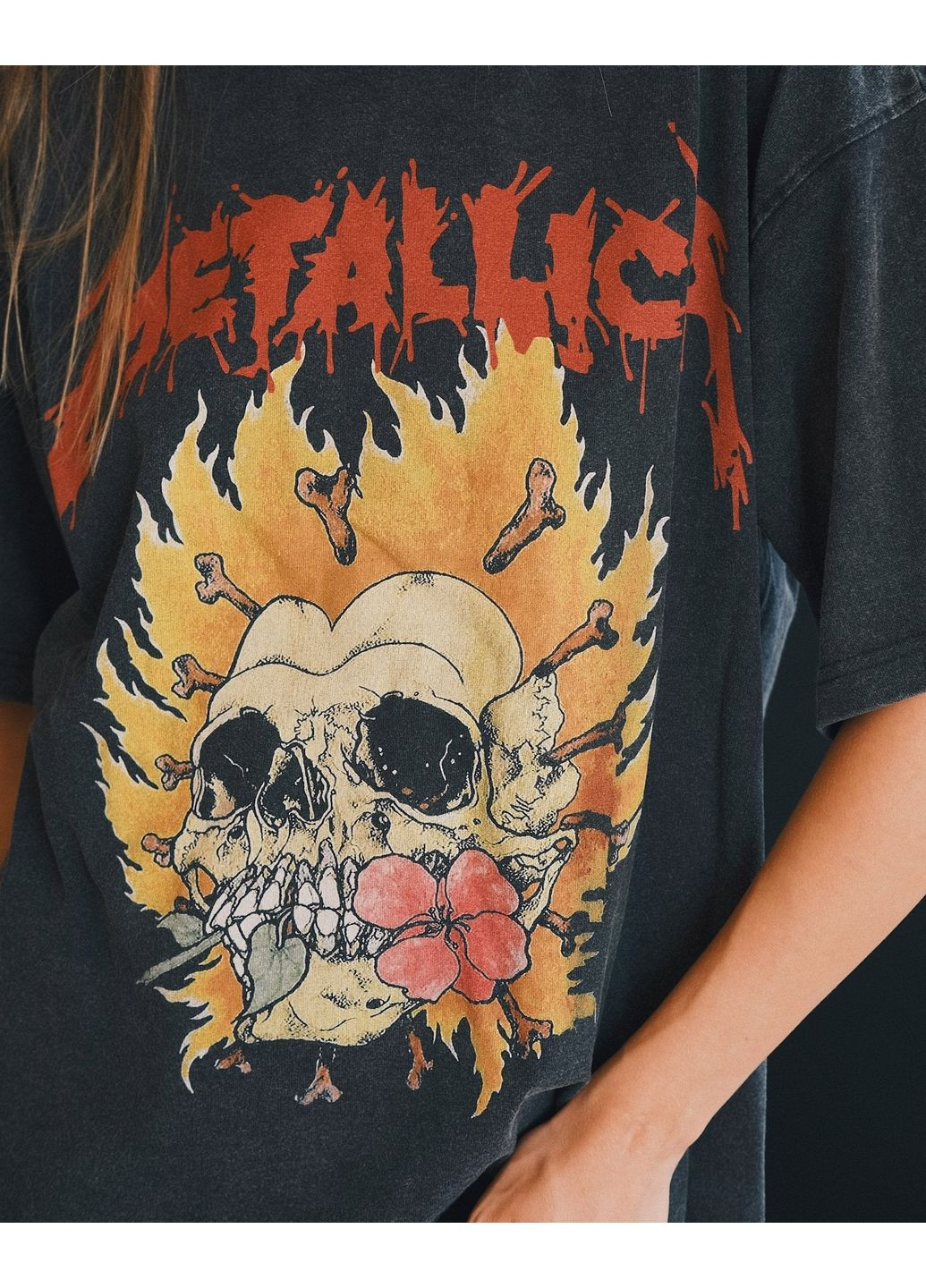 Футболка оверсайз METALLICA, 100% бавовна 250 г/м² — washed ефект (унісекс) No Brand - (363052600)