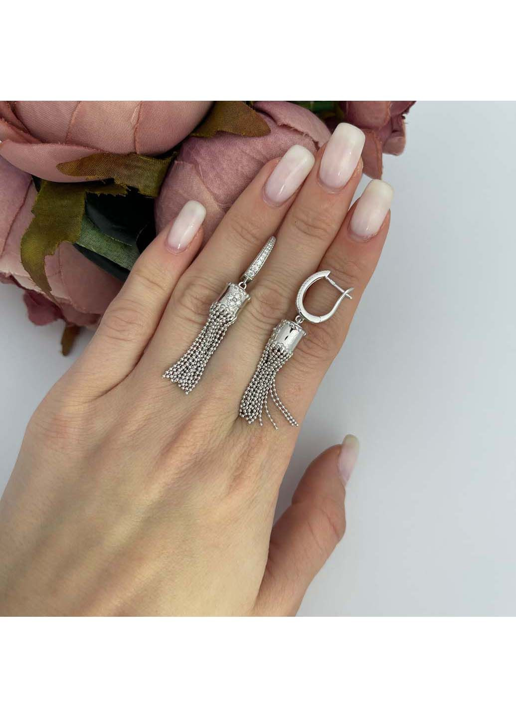 Серебряные серьги с фианитами (2102304) Silver Breeze (317355066)