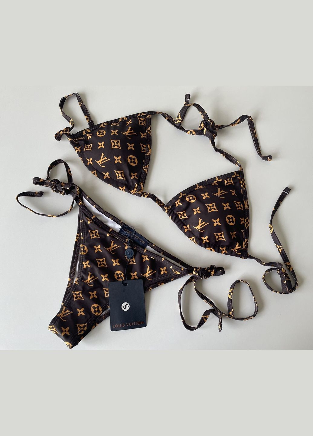 Темно-коричневий літній купальник жіночий No Brand