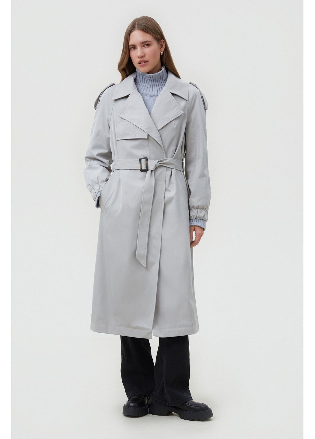 Тренч, цвет серый Estro демисезон (332164569)