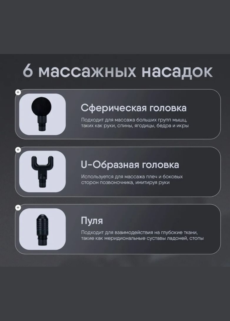 Перкусійний масажер MDHL (Black) електромасажер вібраційний, пістолет масажний MDH 7017 (301214730)